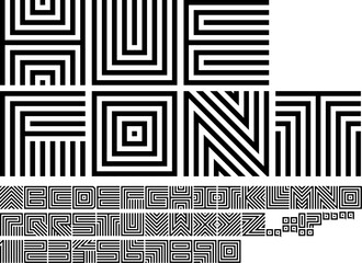 Creative font set design for logo or masthead design in vector format