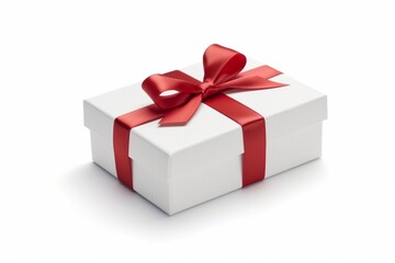 Generative AI : white gift with red ribbon