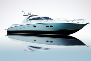 White isolated speed boat, vessel, and yacht. Generative AI