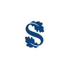 logo initials ss, s with leaf symbol