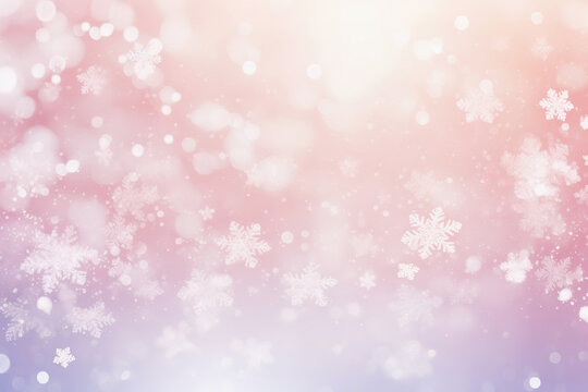Christmas abstract holiday snowflakes on pastel gradient bakground