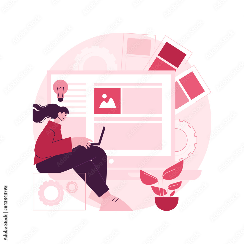 Poster interface design abstract concept vector illustration. user interface engineering, visual element, c