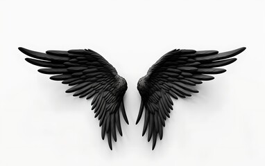 Fototapeta premium Black wings, generative ai.