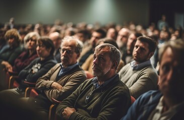 Fototapeta premium Audience crowd at business conference, generative ai.