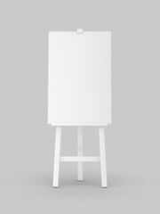 Outdoor advertising ad picture display blank art board easel wooden stand or standee template mock up. 3d illustration. - obrazy, fototapety, plakaty