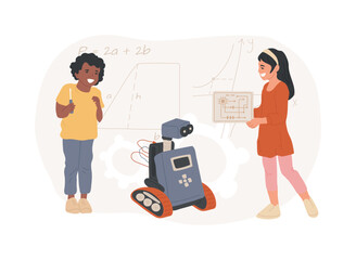 Engineering for kids isolated concept vector illustration. Science for kids, fun learning activities, early development classes, mechanical engineering lesson for children vector concept.