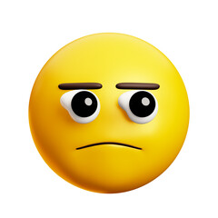Cynical look emoji, 3d style emoticon