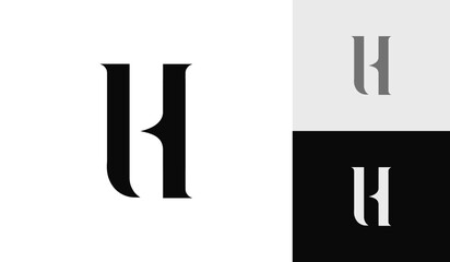 Letter LH initial monogram logo design