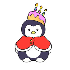 happy birthday penguin christmas