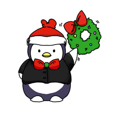 Christmas penguin cartoon