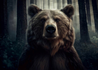 Grizzly Bear Portrait, Animal Art