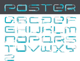 Creative font set design for logo or masthead design in vector format