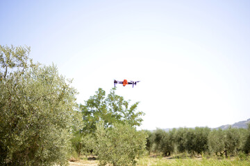 drone per riprese video in una campagna
