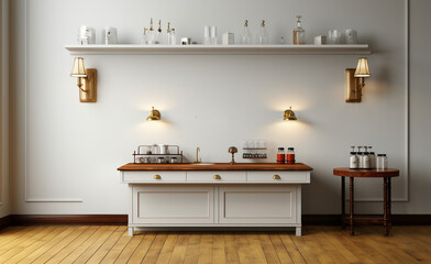 a table in the kitchen and lighting around it, writing space