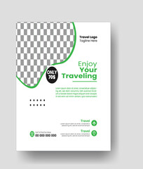 Modern free vector travel flyer template 