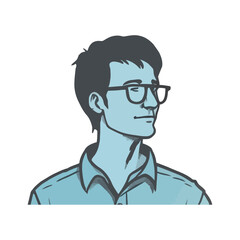 Smiling businesswoman in blue shirt