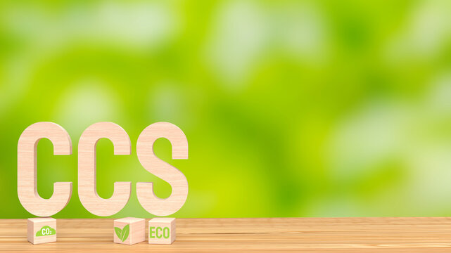 The ccs mean Carbon Capture and Storage for technology or eco concept 3d rendering