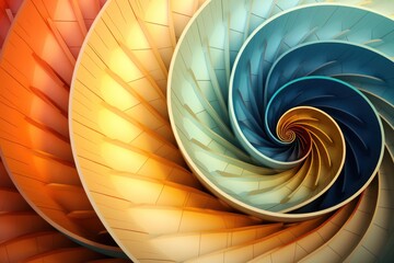 Fibonacci Spiral Background. The natural harmony and mathematical beauty of the Fibonacci sequence create a visually engaging and aesthetically pleasing composition.