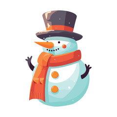 Smiling snowman in top hat