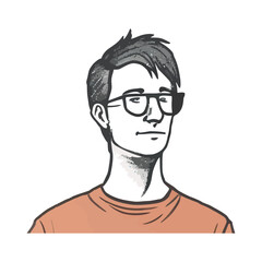 Smiling man design illustration