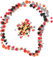 Abstract background seasonal vector illustration with falling autumn leaves graphic design.