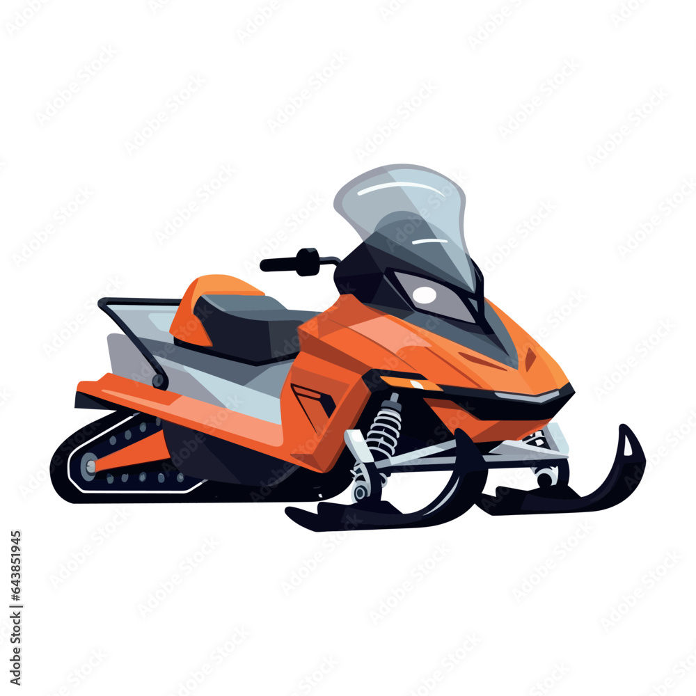 Canvas Prints orange snowmobile design