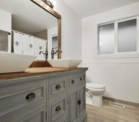 Modern residential bathroom interior