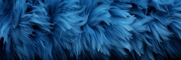 Obraz premium Blue Fur Creative Abstract Photorealistic Texture. Screen Wallpaper. Digiral Art. Abstract Bright Surface Background. Ai Generated Vibrant Texture Pattern.