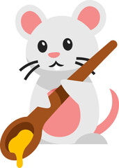 Cute Mouse Bring Spoon