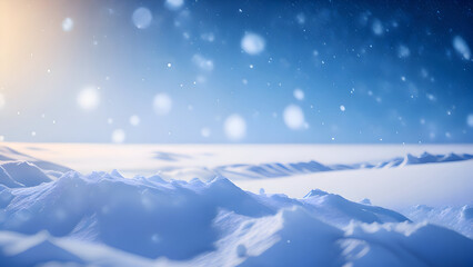 Winter snow blur background, Snowdrift with beautiful light