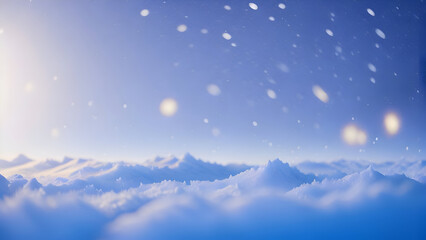 Fototapeta na wymiar Winter snow blur background, Snowdrift with beautiful light