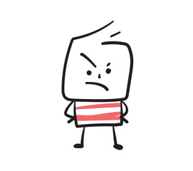 Angry Collection of hand drawn business worker icons. Vector illustration.