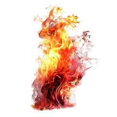 Fire flame isolated on transparent background, Generative ai