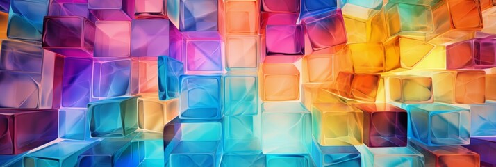 Colorfull Glass Creative Abstract Photorealistic Texture. Screen Wallpaper. Digiral Art. Abstract Bright Surface Background. Ai Generated Vibrant Texture Pattern. - obrazy, fototapety, plakaty