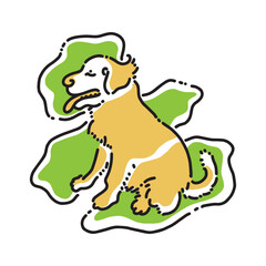 vector design of a cute little dog sticking out its tongue