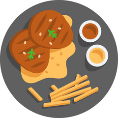 Beef Steak in a Plate