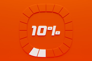 3d illustration control panel icon. High risk concept on spedometer. Credit rating scale