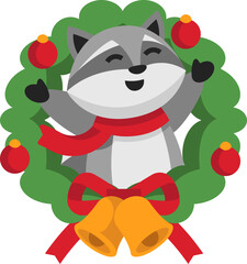 Raccoon in Christmas