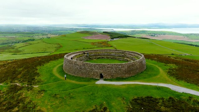 Grianan of Aileach, ancient drystone ring fort, Inishowen, Co. Donegal, Ireland