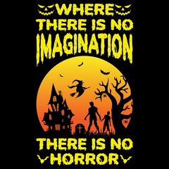 there is no horror halloween t-shirt design