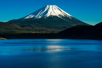 Mt Fuji from Lake Motosuko, Japan,Yamanashi Prefecture,Minamikoma District, Yamanashi,Minobu, Yamanashi,Fujikawaguchiko, Yamanashi