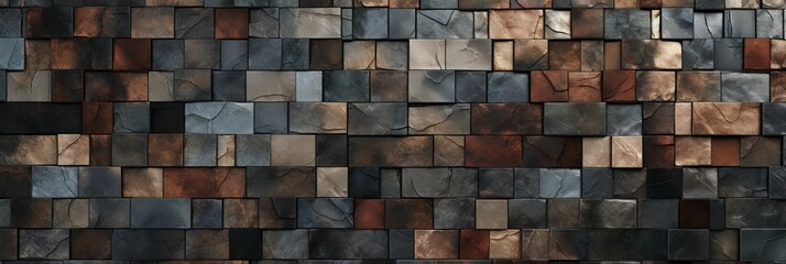 Mosaic Tile Creative Abstract Photorealistic Texture. Screen Wallpaper. Digiral Art. Abstract Bright Surface Background. Ai Generated Vibrant Texture Pattern.