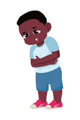 kid sick with stomach ache icon