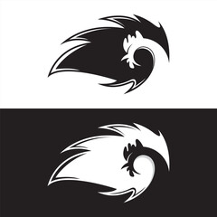 Rooster and fire logo