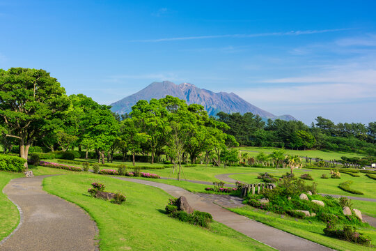 Yoshino Park and Sakurajima, Japan,Kagoshima Prefecture,Kagoshima