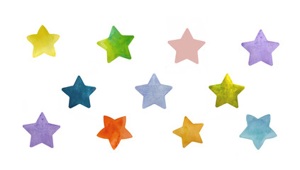 Watercolor stars collection illustration