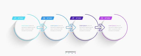 Vector Infographic label design template with icons and 4 options or steps. Can be used for process diagram, presentations, workflow layout, banner, flow chart, info graph.
