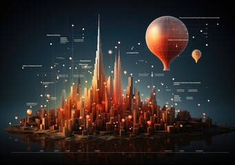 Obraz premium business perspective strategy chart, Candle stick of stock market or forex trading in perspective graphic design for financial investment concept. AI Generative.