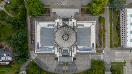 Aerial view of The Washington State Capitol In Olympia, Washington.