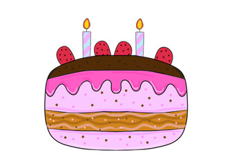 birthday cake with candles